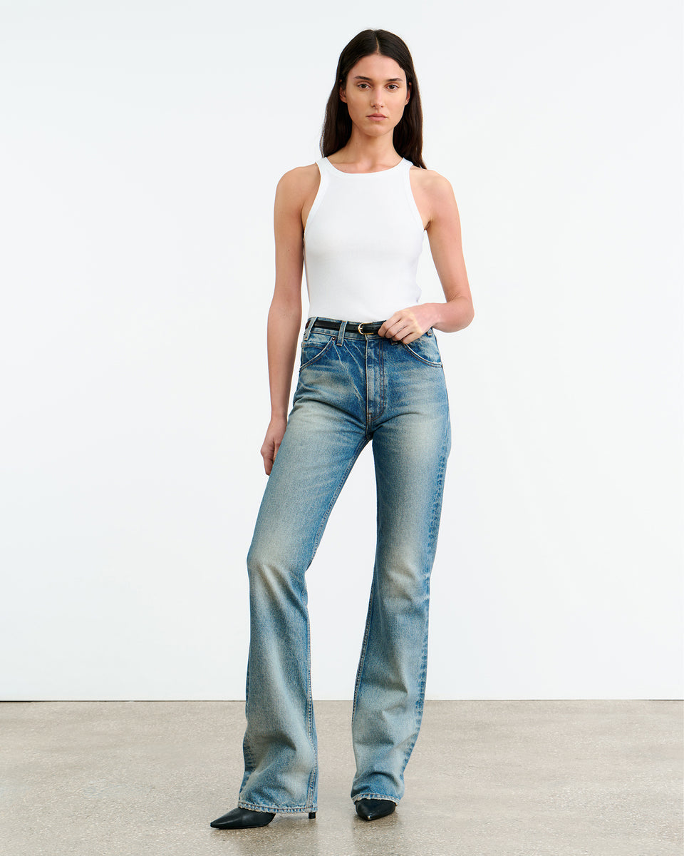 Jennifer Rib Tank in white