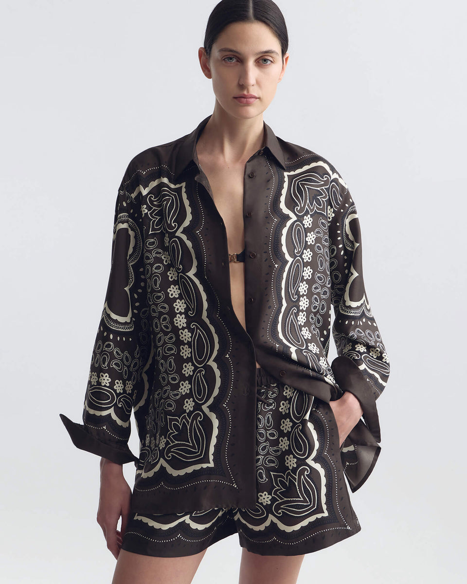 Alfie Silk Bandana Print Shirt