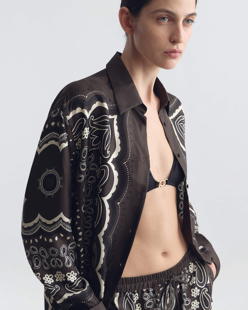 Alfie Silk Bandana Print Shirt