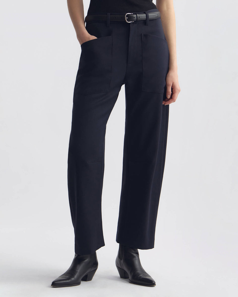 Shon Wool Pant in  Midnight