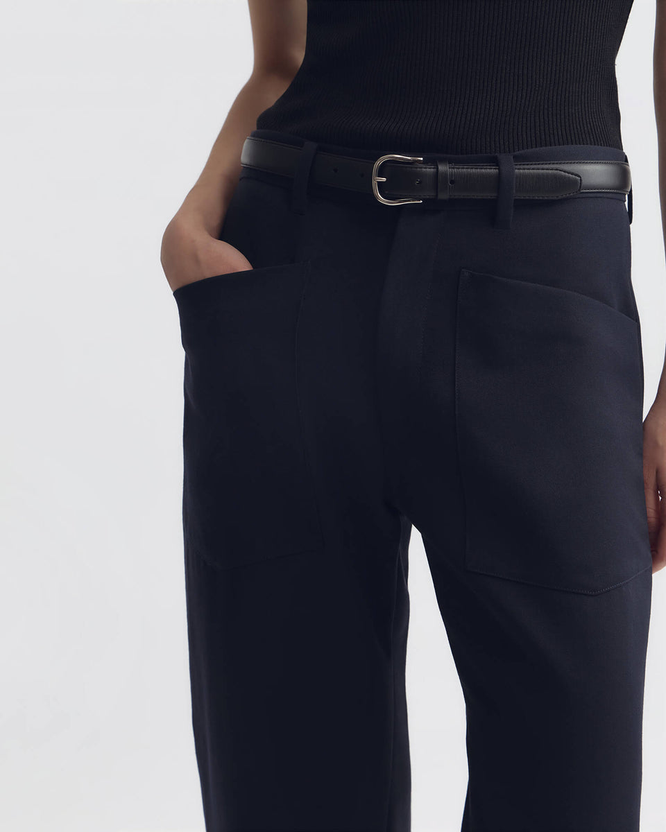Shon Wool Pant in  Midnight