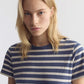 Lana Crewneck Tee In French Blue Stripe