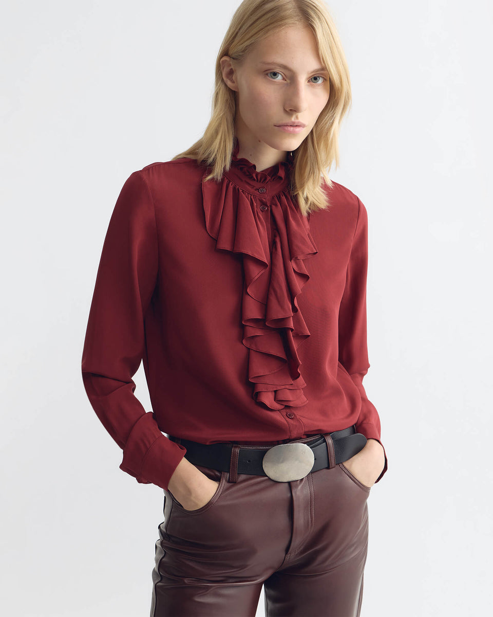 Lily Blouse in Crimson