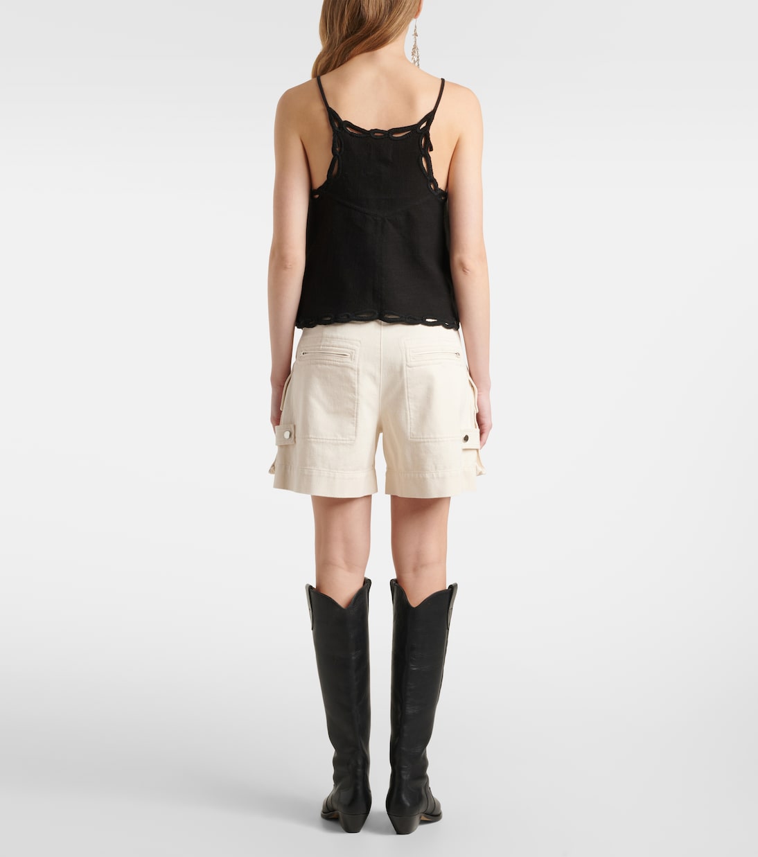 Tomeki Openwork Top