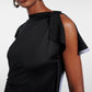 Draped Sleeve Midi Dress