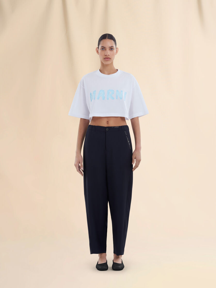 Tropical Wool Straight Pants