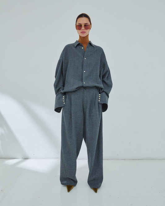 Phebe Wide Leg Japanese Light Wool Pants