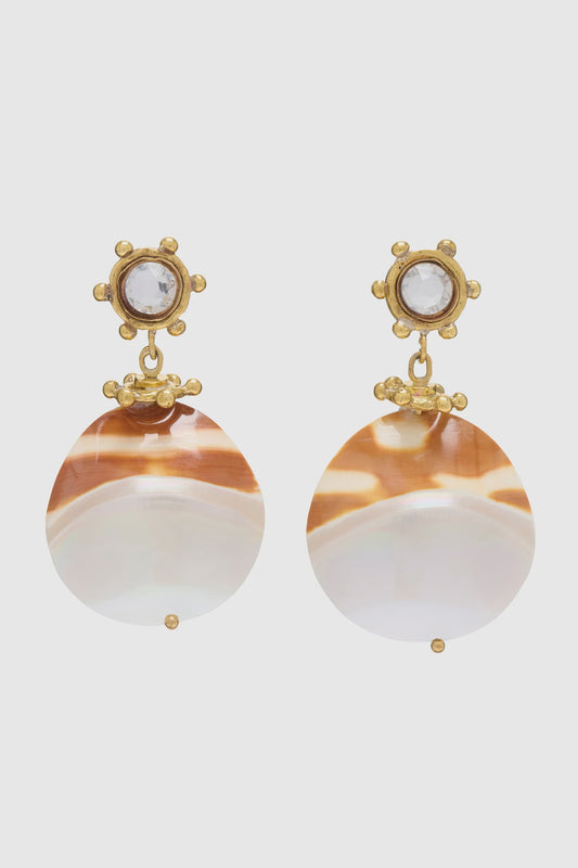 Embellished Shell Drop Earring