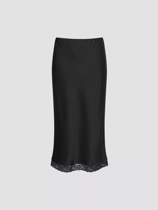 Lace Trimmed Slip Skirt