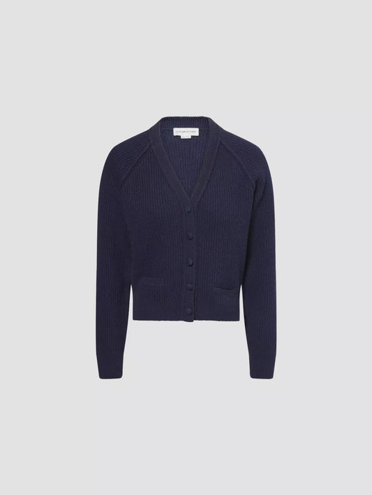Stepped Hem V Neck Cardigan