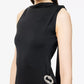 Sleeveless Twist Drape Midi Dress