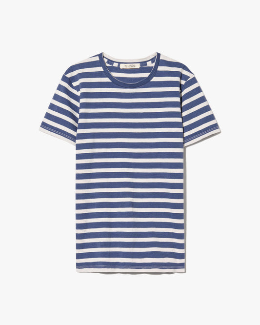 Lana Crewneck Tee In French Blue Stripe