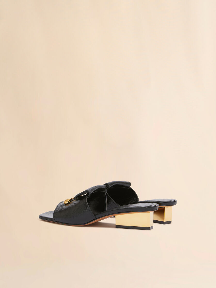 Patent Grainy Leather Sandal
