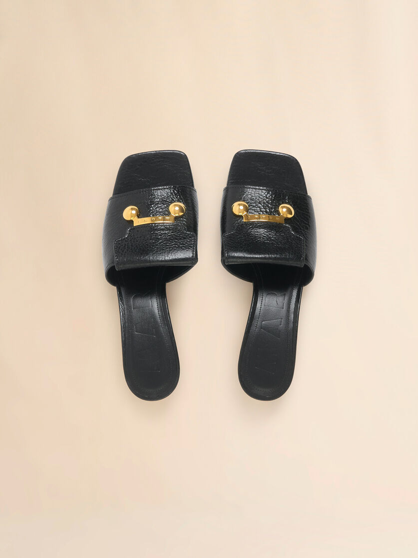 Patent Grainy Leather Sandal