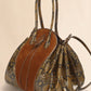Tulipea Large Handbag in Brown Suede and Python