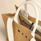 Shopping Tote with Raffia Effect