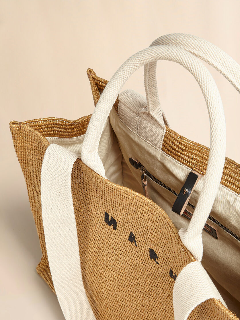 Shopping Tote with Raffia Effect
