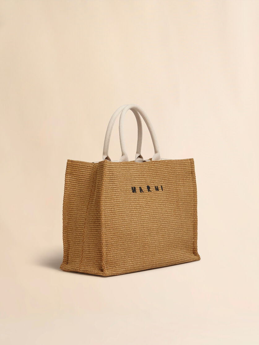 Shopping Tote with Raffia Effect