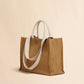 Shopping Tote with Raffia Effect