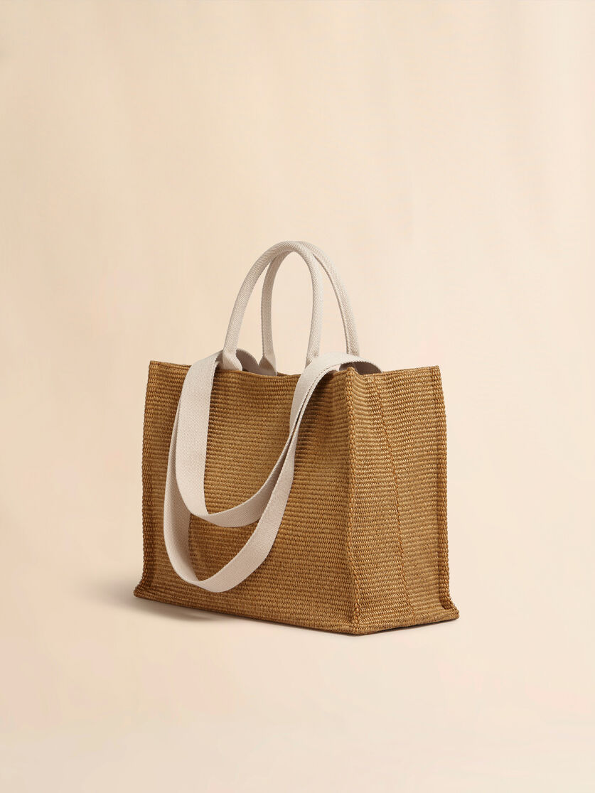 Shopping Tote with Raffia Effect