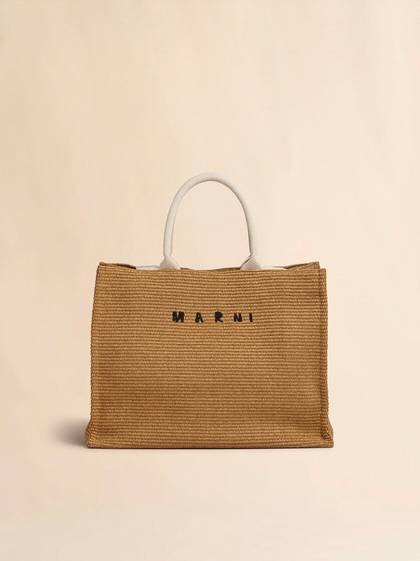 Shopping Tote with Raffia Effect
