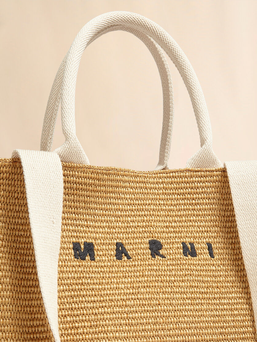 Shopping Tote with Raffia Effect