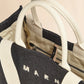 Shopping Tote with Raffia Effect