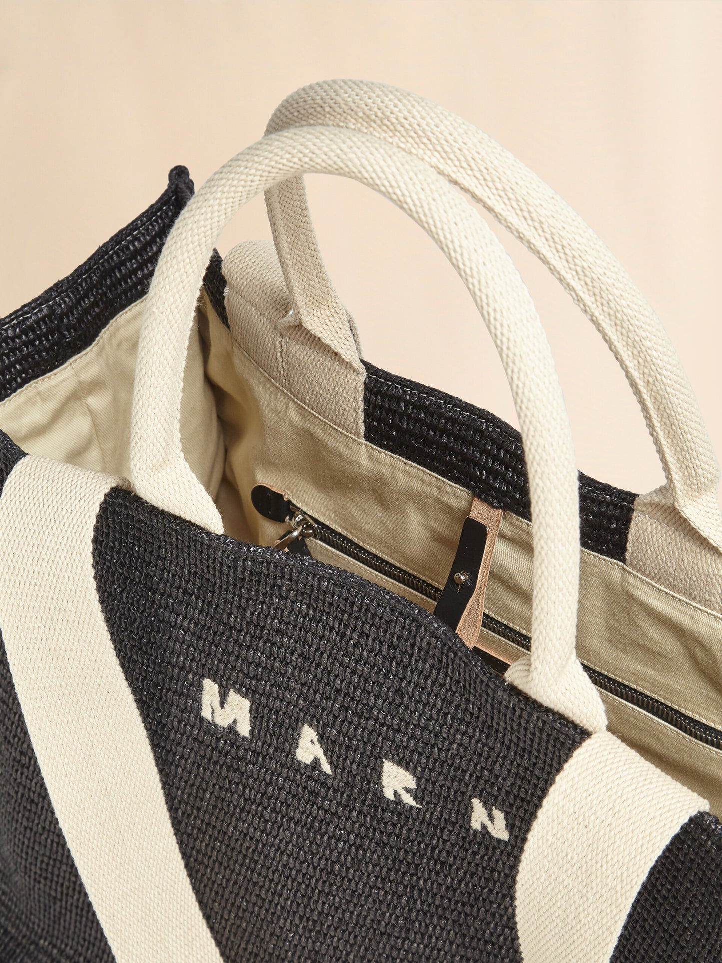 Shopping Tote with Raffia Effect