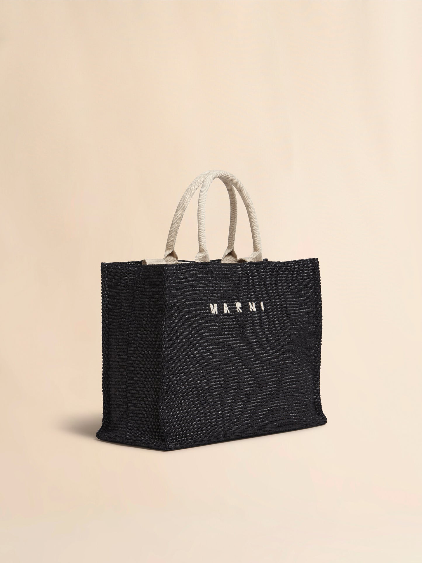 Shopping Tote with Raffia Effect