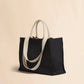Shopping Tote with Raffia Effect