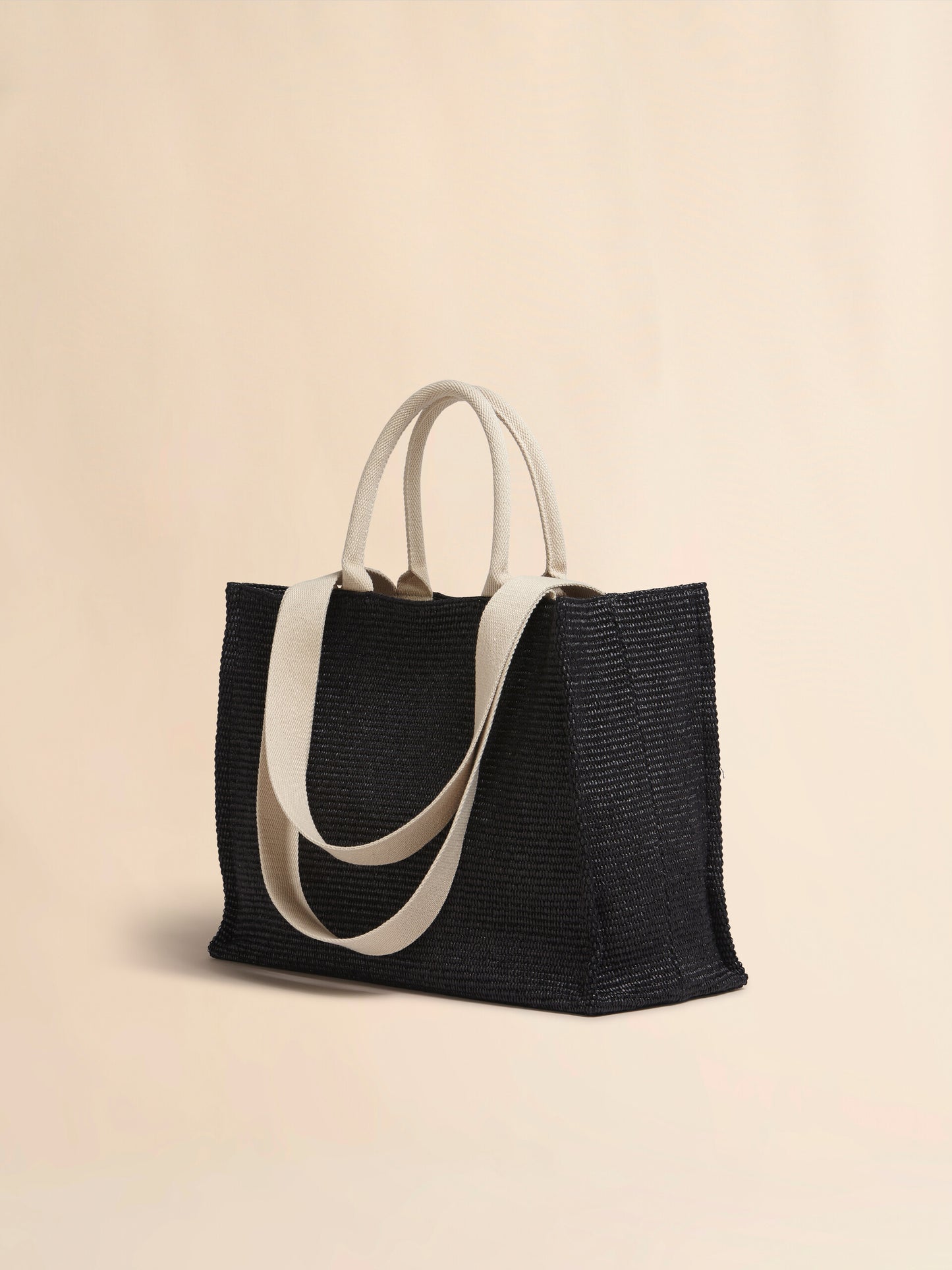 Shopping Tote with Raffia Effect
