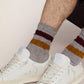 Melange grey socks burgundy/mustard