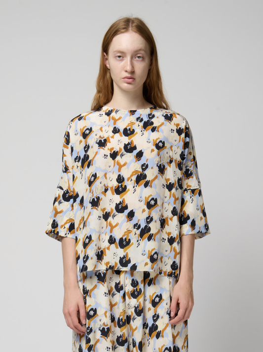 Secret Bouquet Crepe de Chine Top