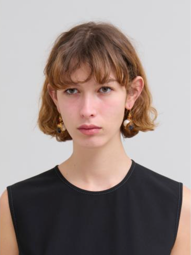 Pearl & Stone Hook Earrings