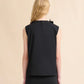 Ruffle Front Poplin Top