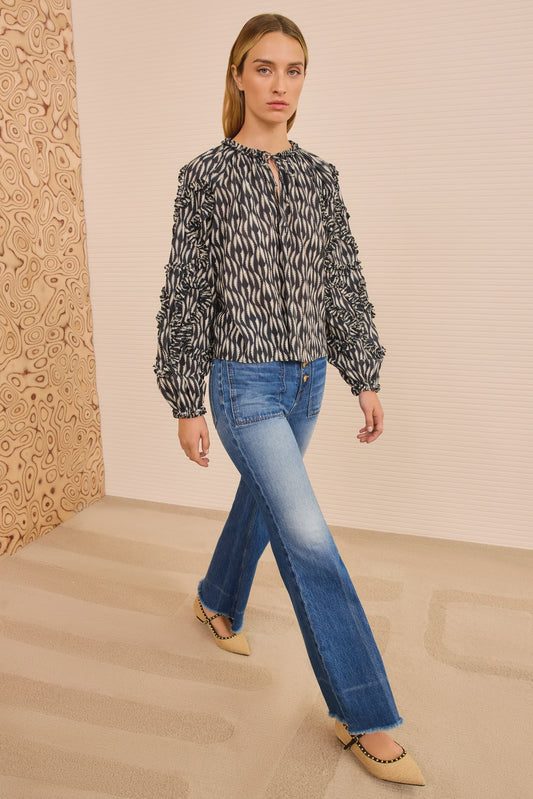 Azrou Cotton Long Sleeve Blouse