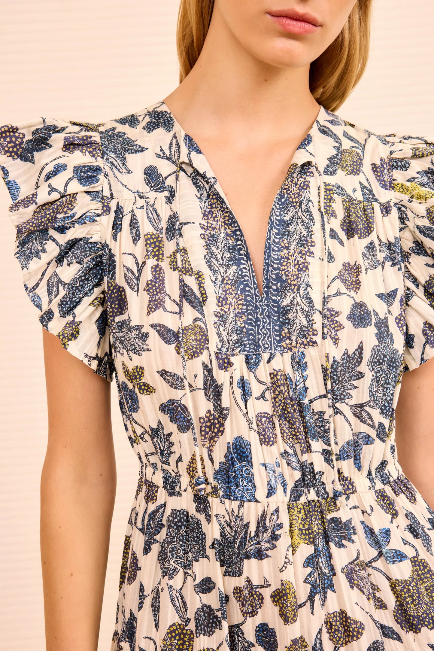 Kairi Flutter Sleeve Midi Dress