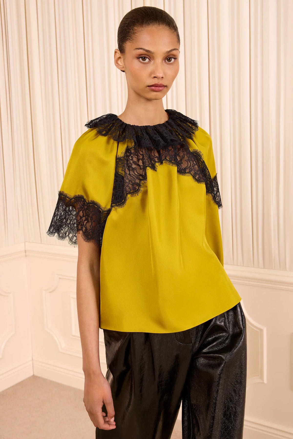 Nina Short Sleeve Silk Blouse