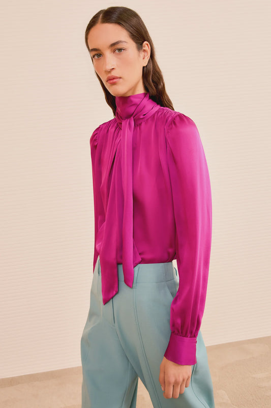 Ornament Tie Neck Blouse