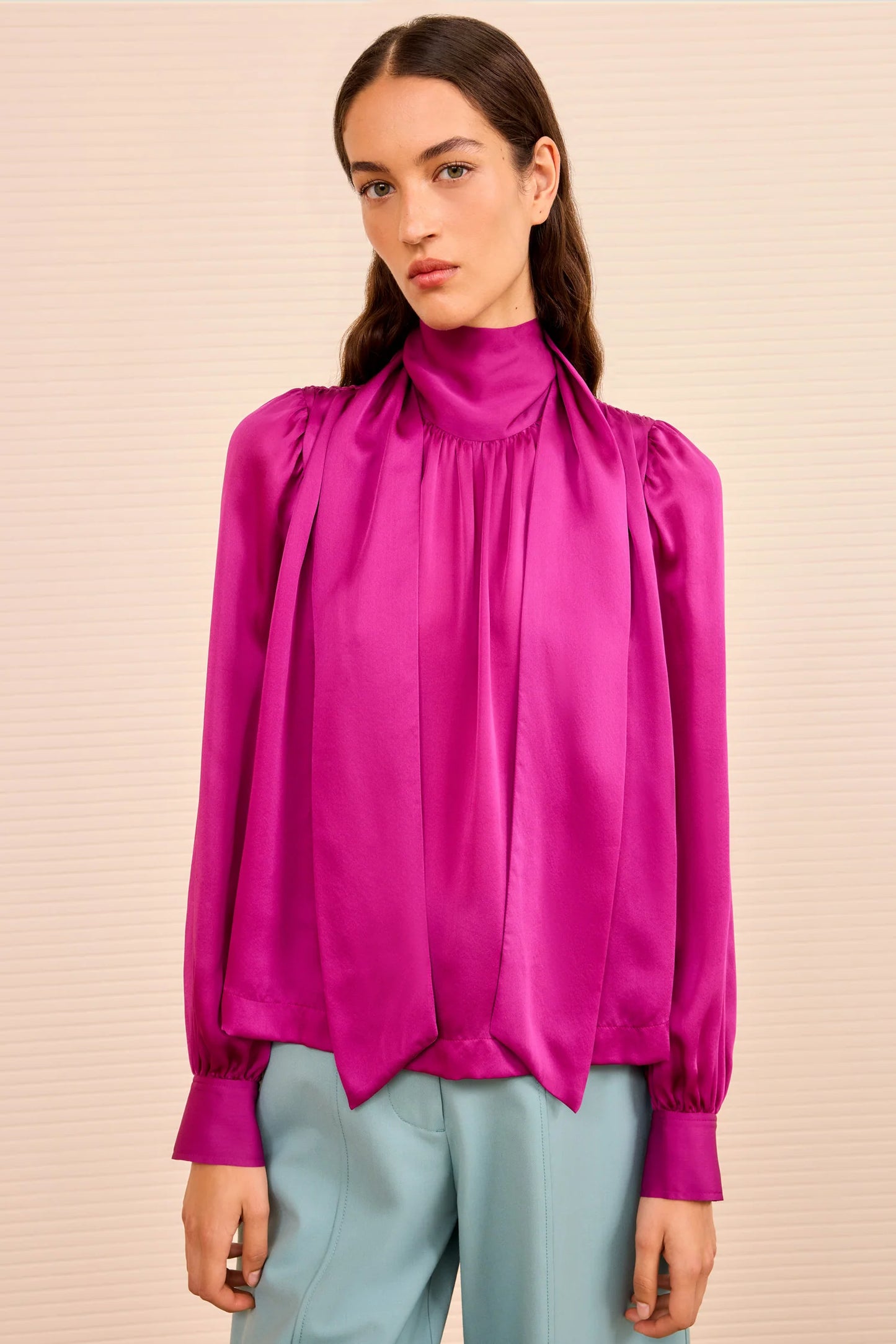 Ornament Tie Neck Blouse