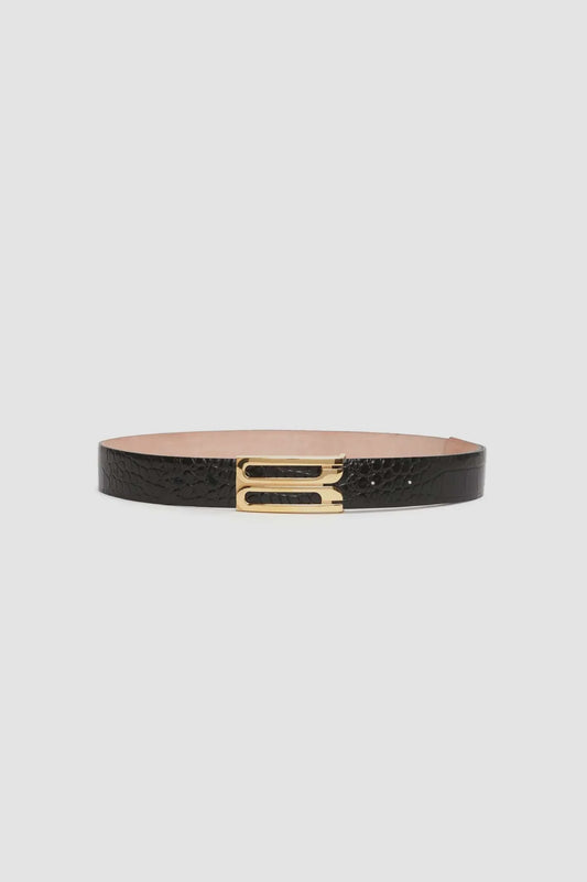 Grained Leather Jumbo Frame Belt