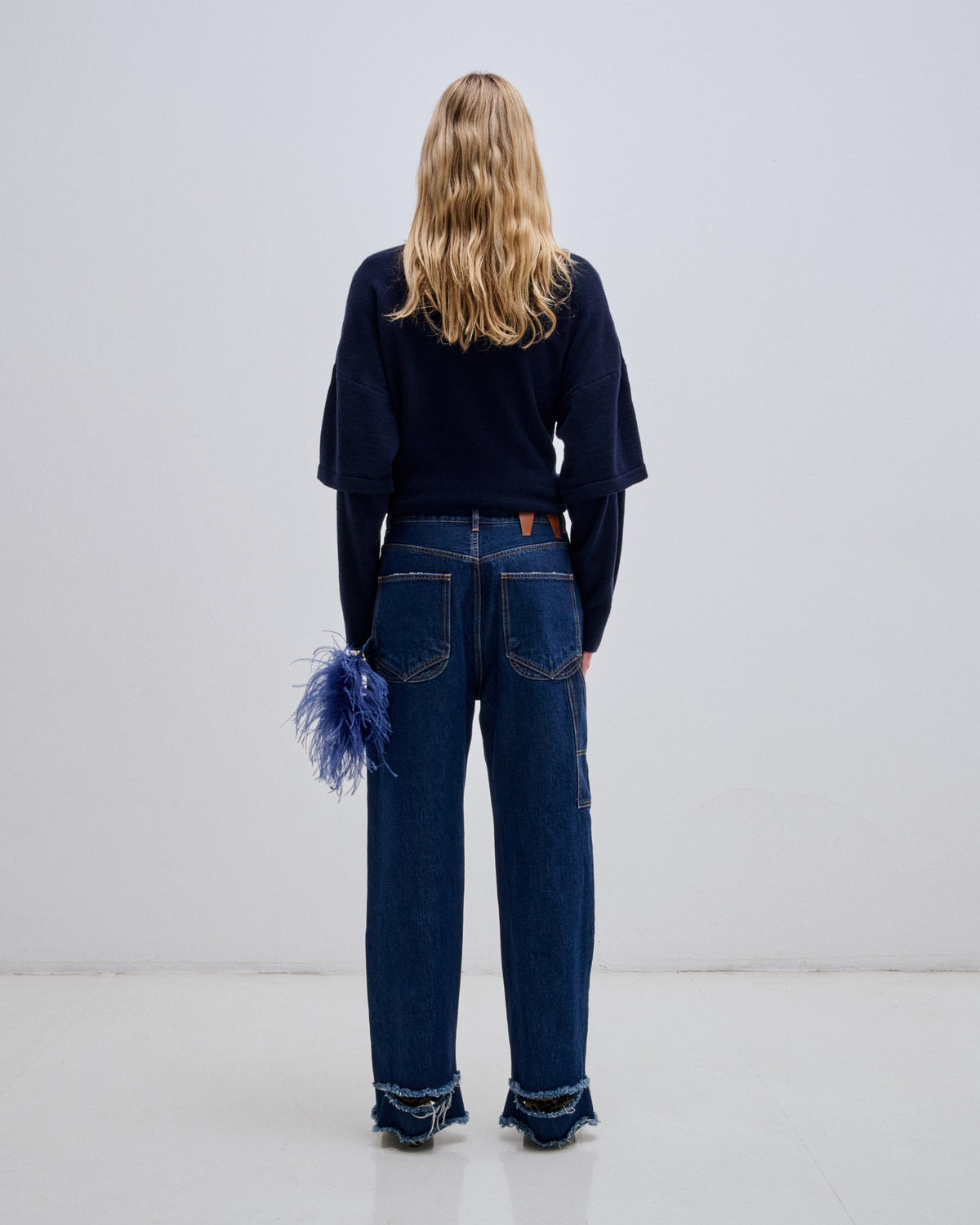 Troy Cashmere Wool Knit Double Sleeve Tee