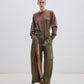 Troy Cashmere Wool Knit Double Sleeve Tee