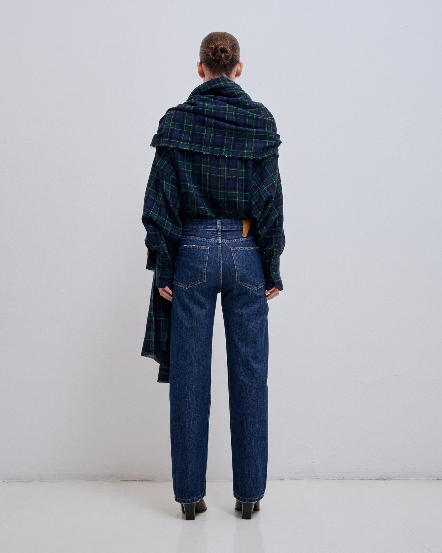 Georgia Scarf Wool Shirt in Check