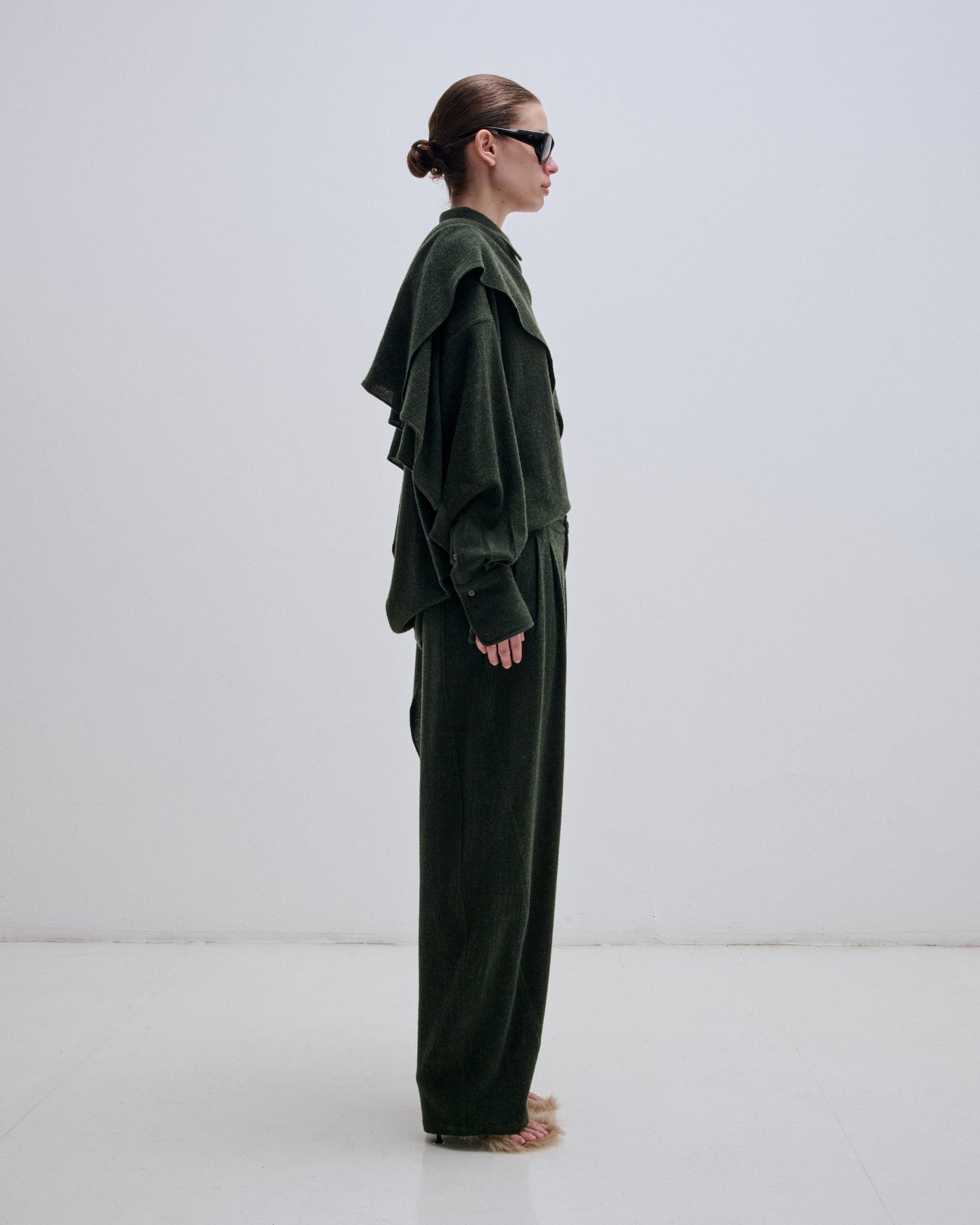Georgia Cashmere Wool Scarf Shirt