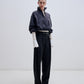 Ronda Leather Belt Wool Pleated Trousers