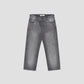 Lizzie Cropped Boyfriend Denim in Smoke Black