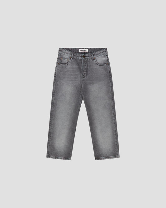 Lizzie Cropped Boyfriend Denim in Smoke Black