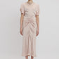 Gathered Waist Mid Length Dress
