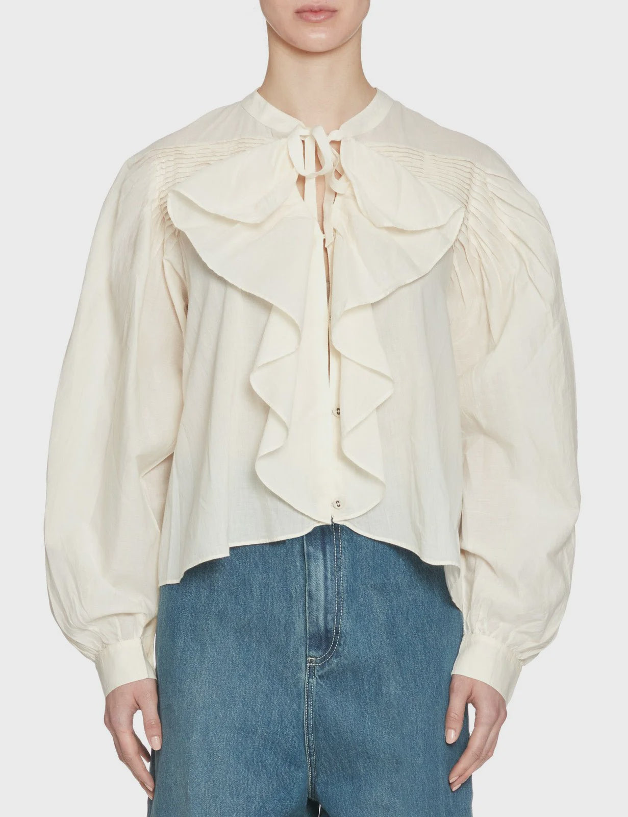 Riko LS Blouse with Ruffles